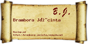 Brambora Jácinta névjegykártya